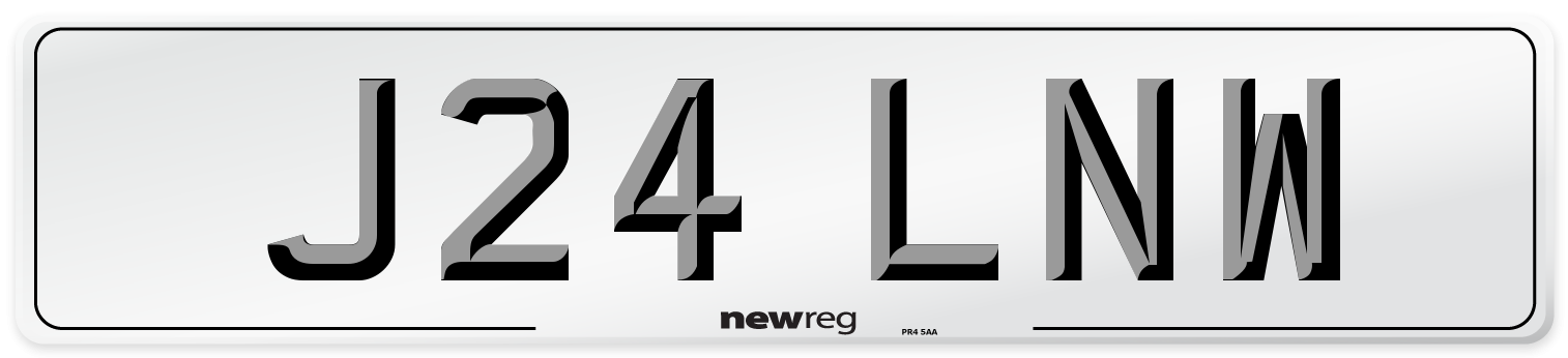 J24 LNW Number Plate from New Reg